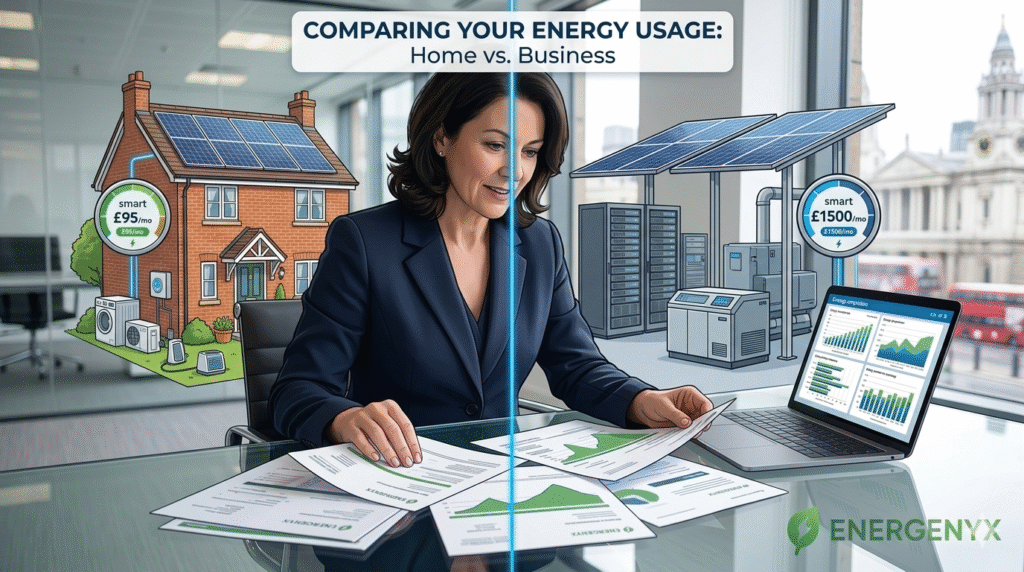 Business energy vs domestic energy comparison showing key differences