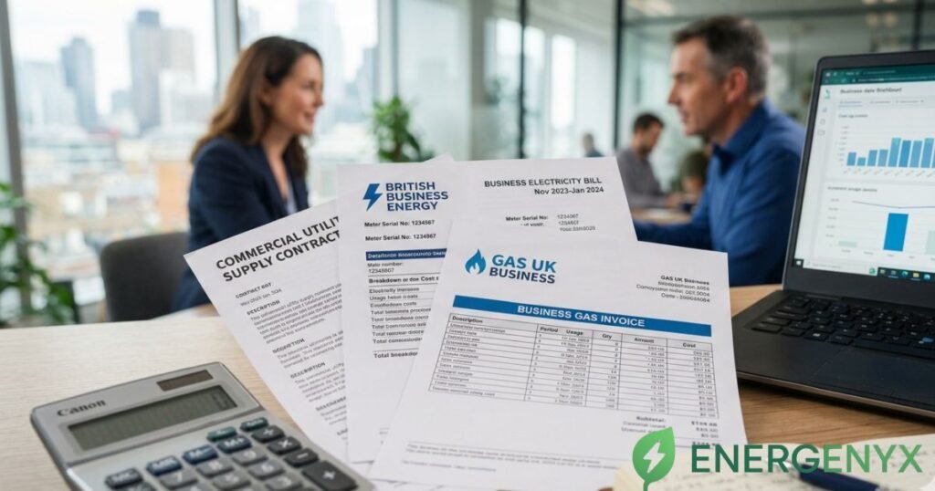 Business energy bills used to compare commercial energy quotes.