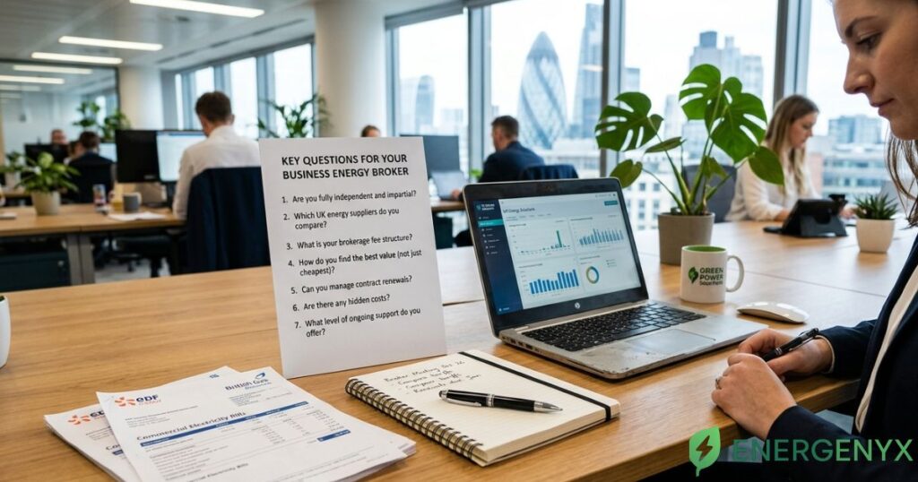 Checklist for choosing a business energy broker.