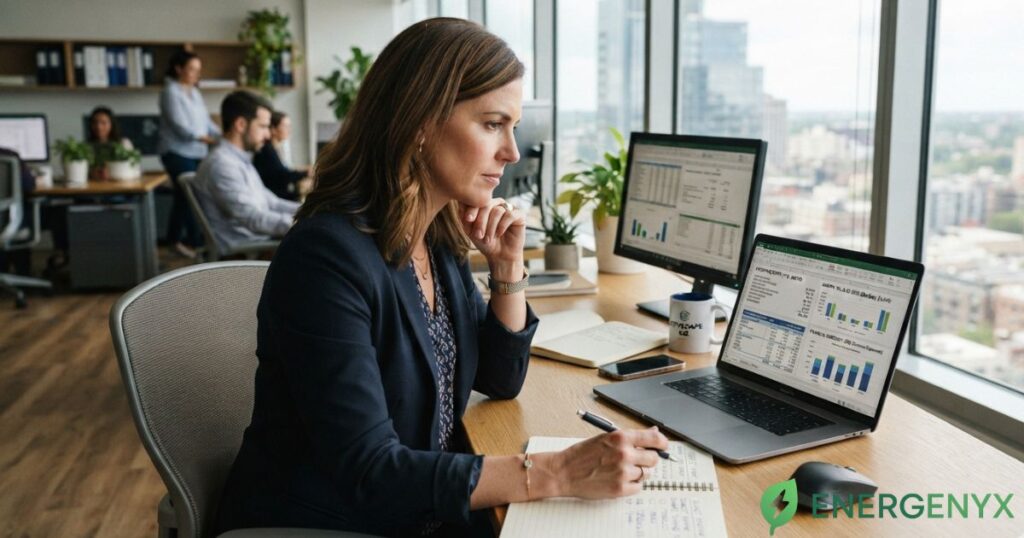 Business owner planning energy costs