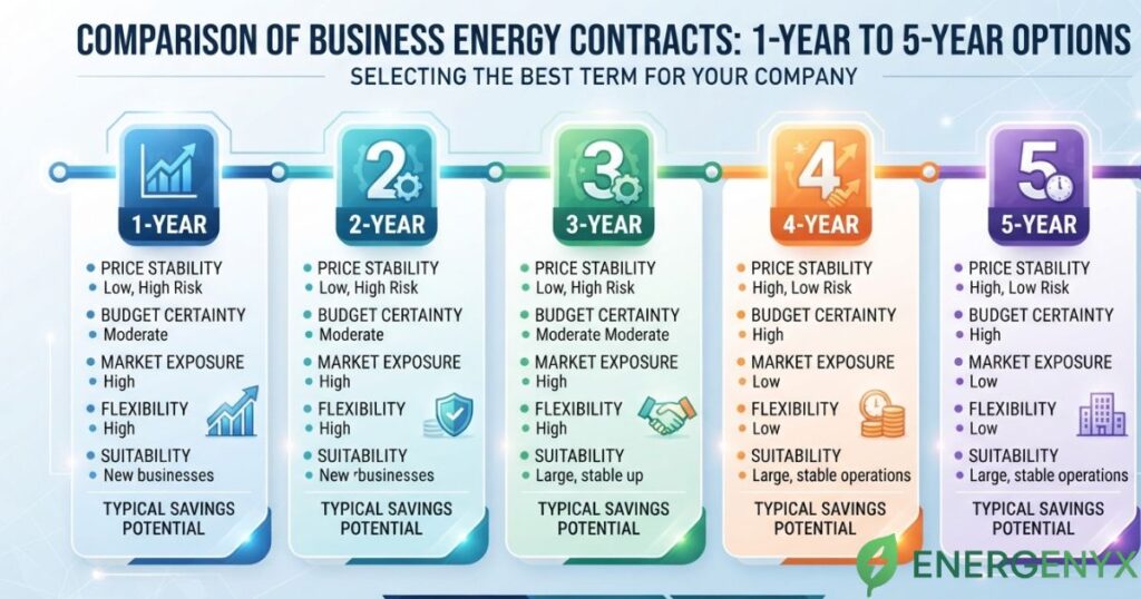Comparison of business energy contract lengths