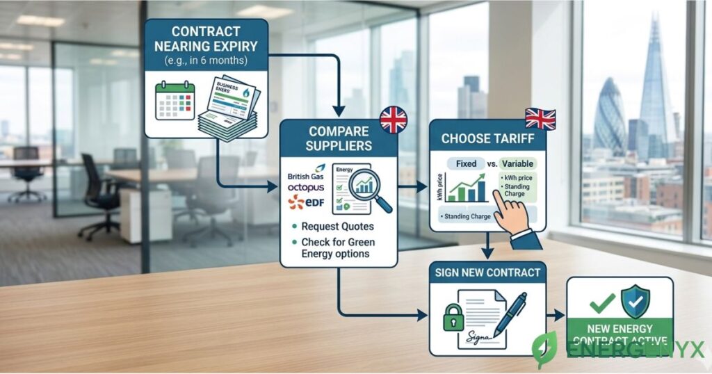 Business energy contract renewal process