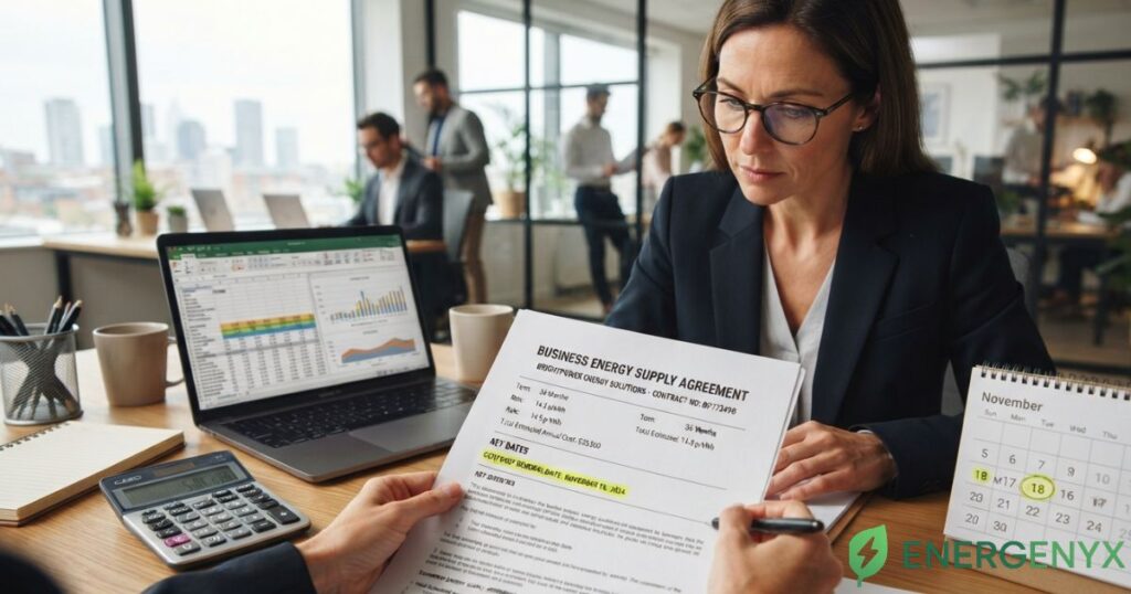 Business energy contract renewal process