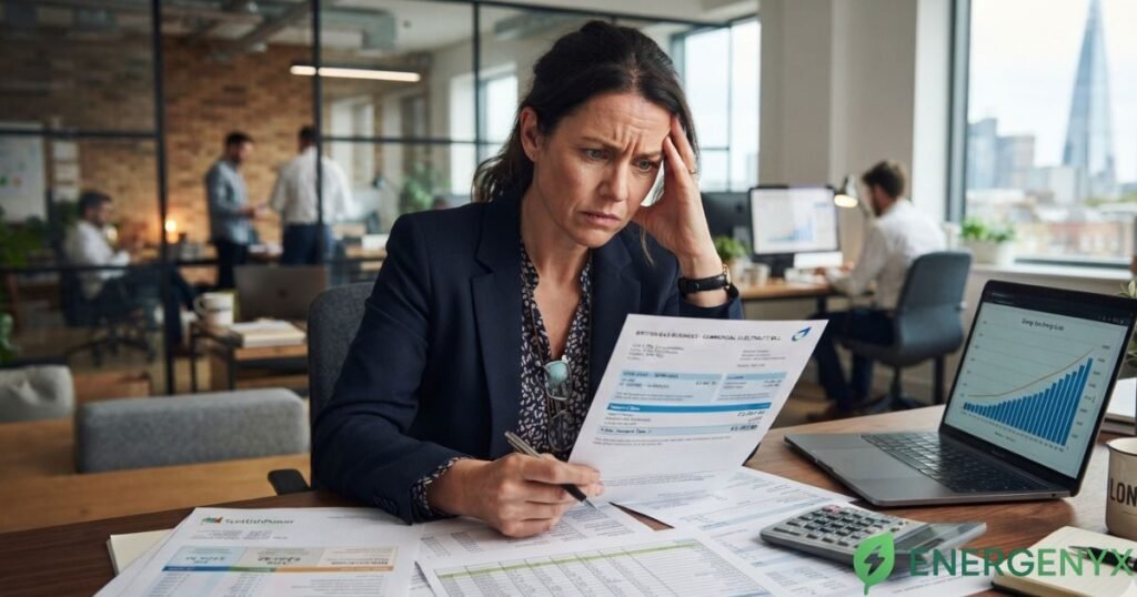 Business owner reviewing a business energy deemed rate bill
