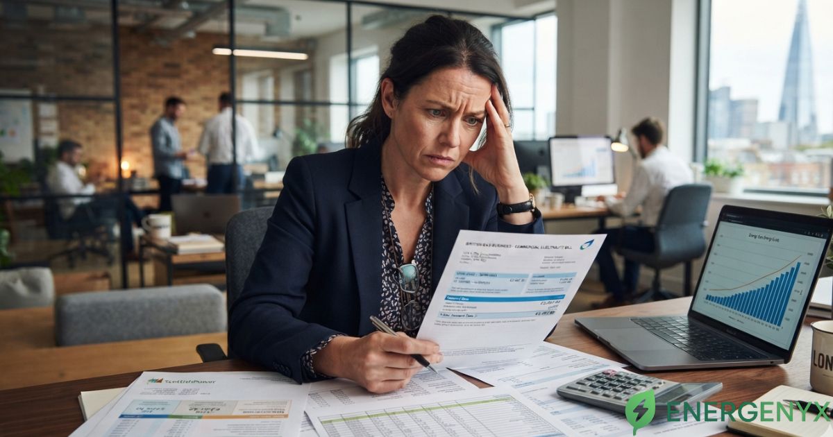 Business owner reviewing a business energy deemed rate bill