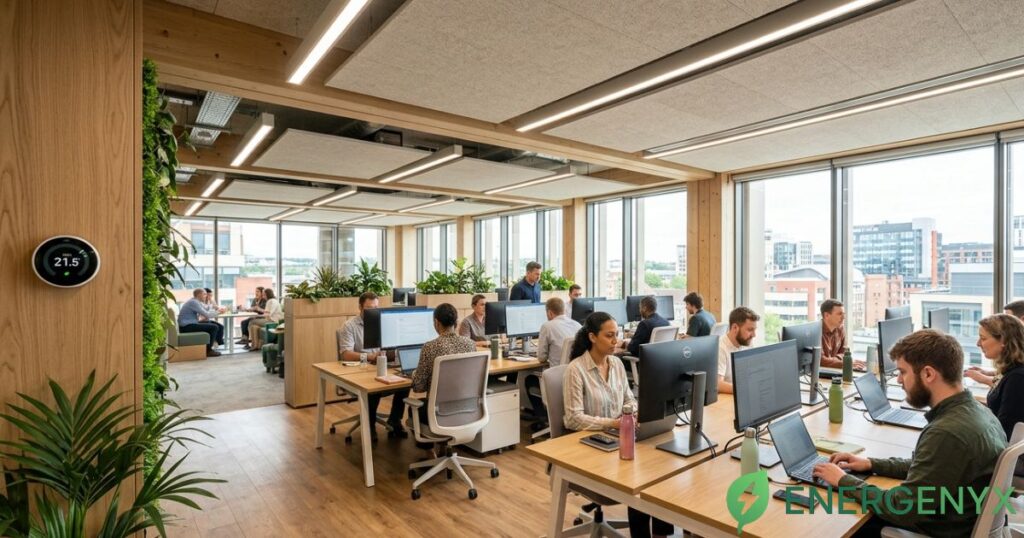 Energy-efficient commercial office in the UK.