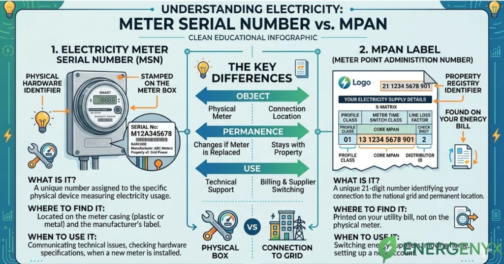 Difference between an MPAN and a meter serial number