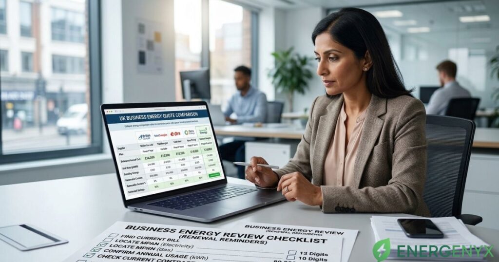 Business energy renewal checklist