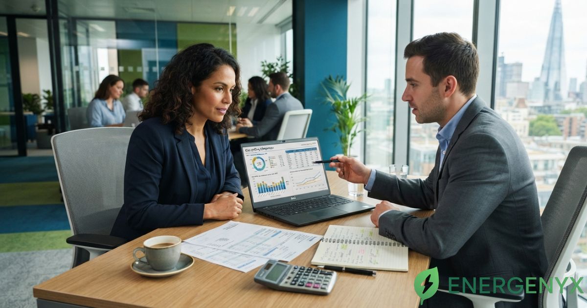 UK business owner comparing commercial gas rates.