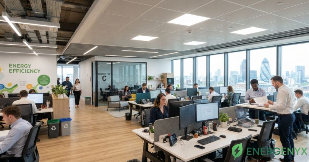 Modern office with LED lighting