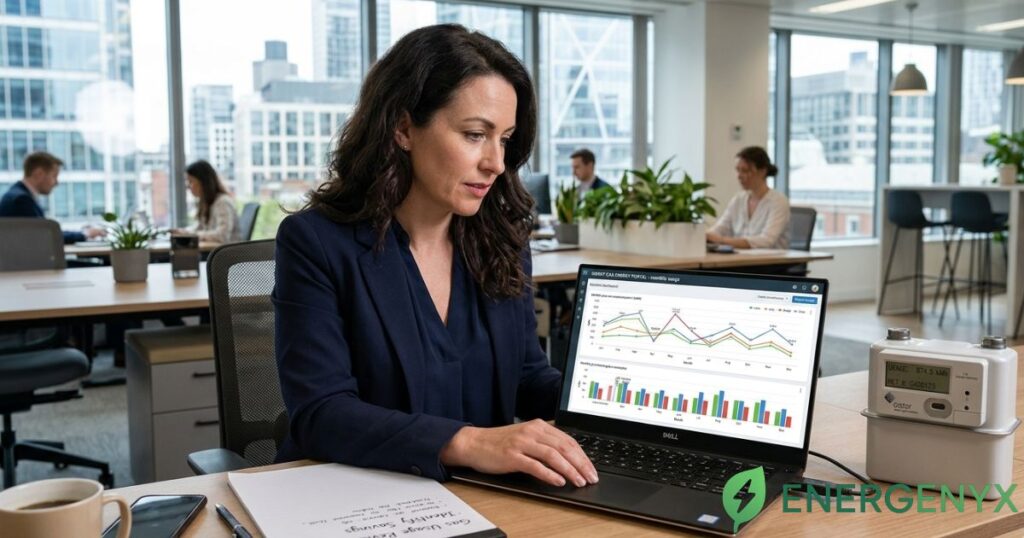 Business owner monitoring commercial gas usage.