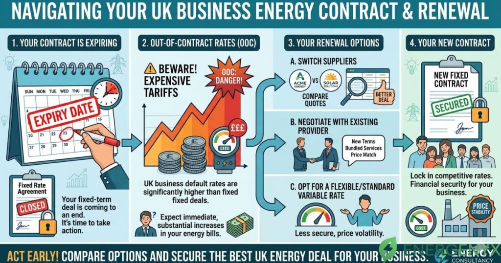 Business owner comparing business energy suppliers