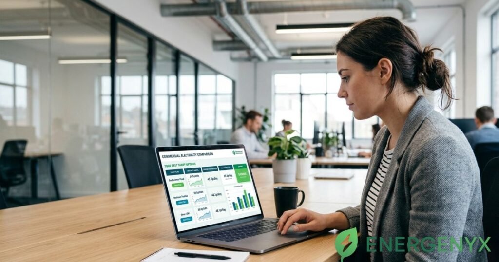 Business electricity comparison dashboard.