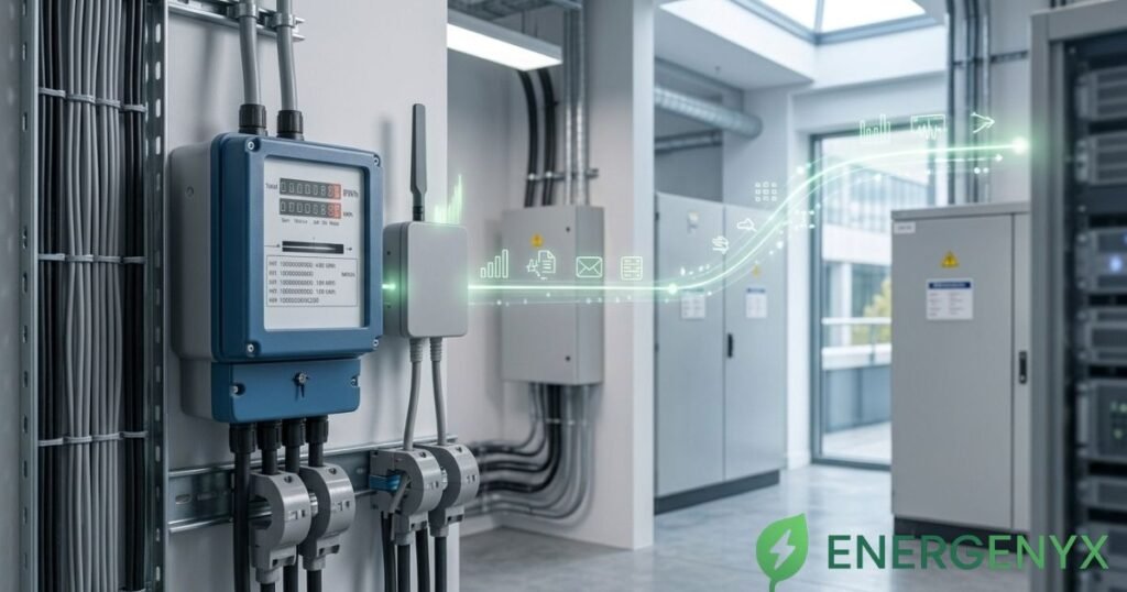 Energy analyst reviewing business electricity consumption patterns.