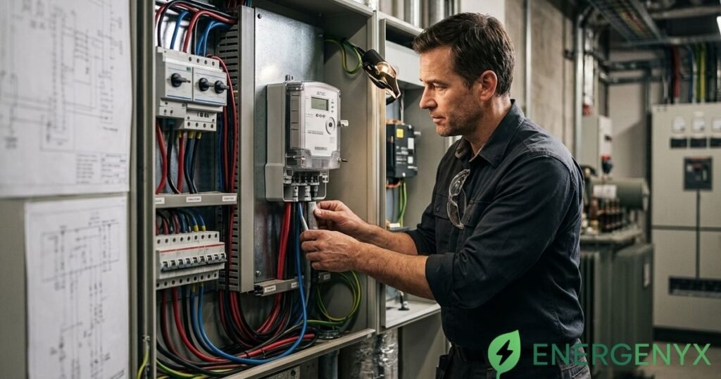 Business monitoring electricity consumption to identify energy savings