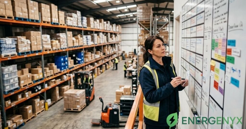 Business owner checking electricity contract expiry