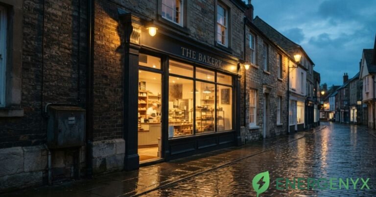 Business electricity costs and pricing information being reviewed at a commercial property