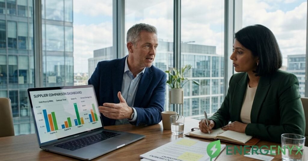 Business consulting an energy procurement specialist.