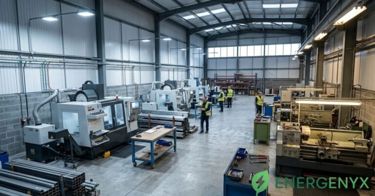 Energy-efficient lighting and equipment inside a commercial business premises