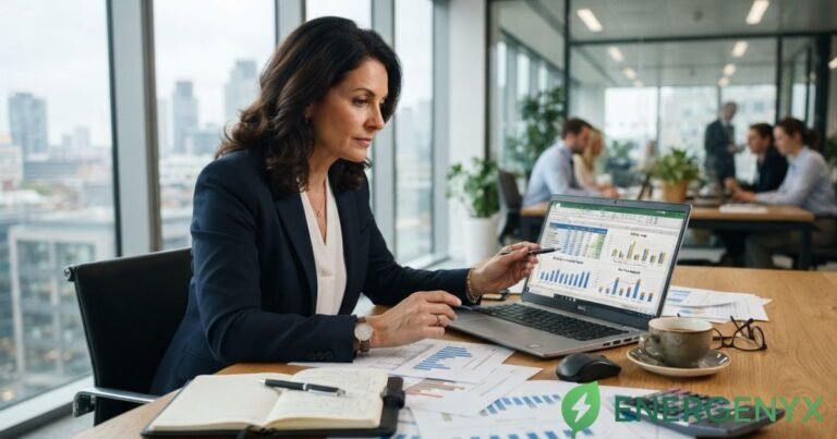 Business owner reviewing business energy procurement options in the UK.