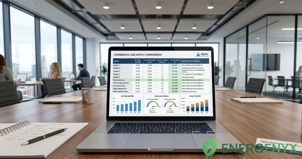 Business gas comparison dashboard.