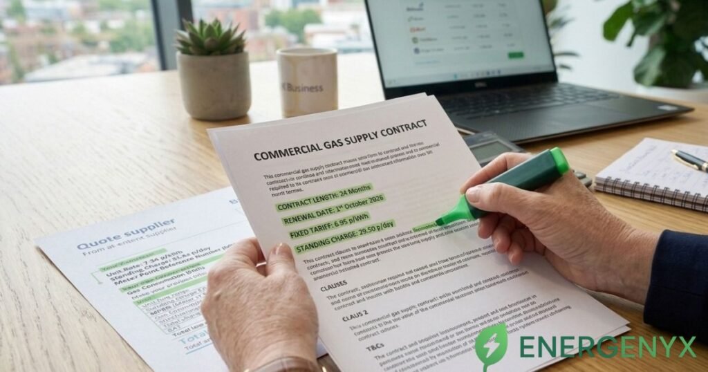 Reviewing a commercial gas contract.