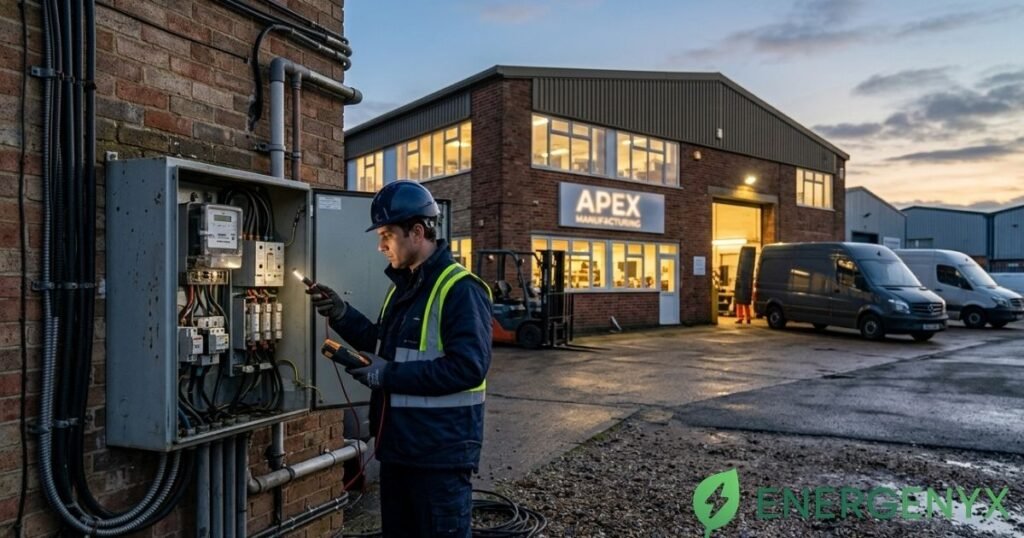 Business arranging a new electricity supplier contract
