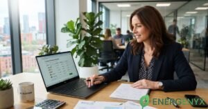Business owner comparing business gas suppliers in the UK.