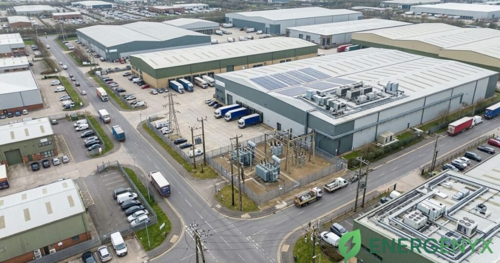 Commercial electrical infrastructure supplying electricity to a business