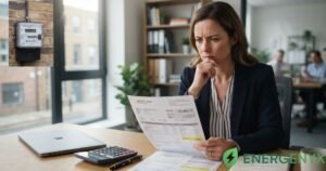 Business electricity back billing statement being reviewed