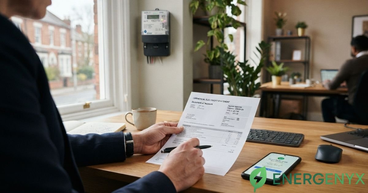 Business electricity Direct Debit payment being managed by a business