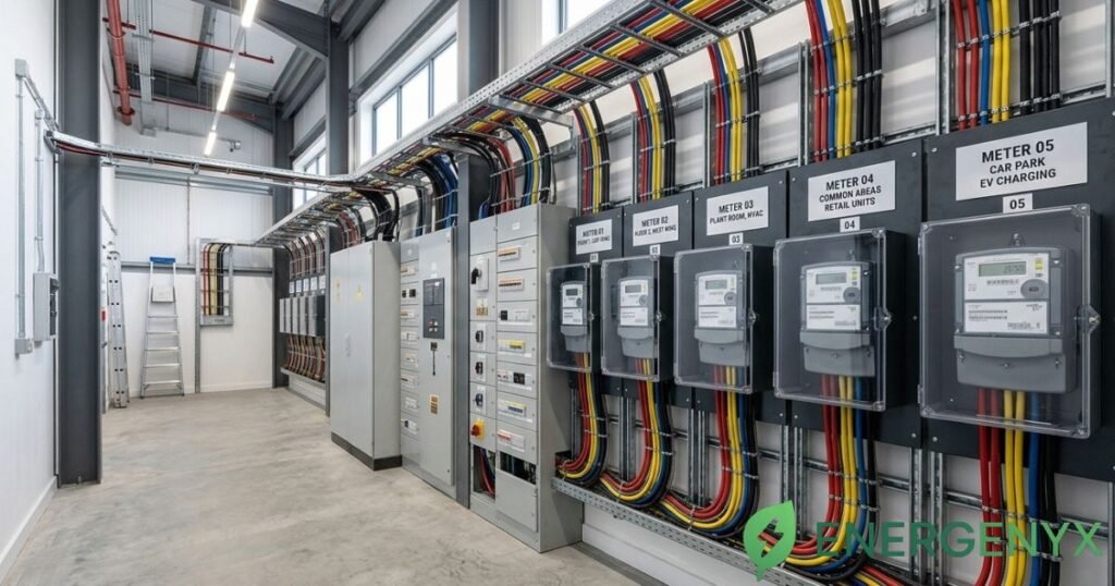 Multiple electricity meters at a commercial business premises