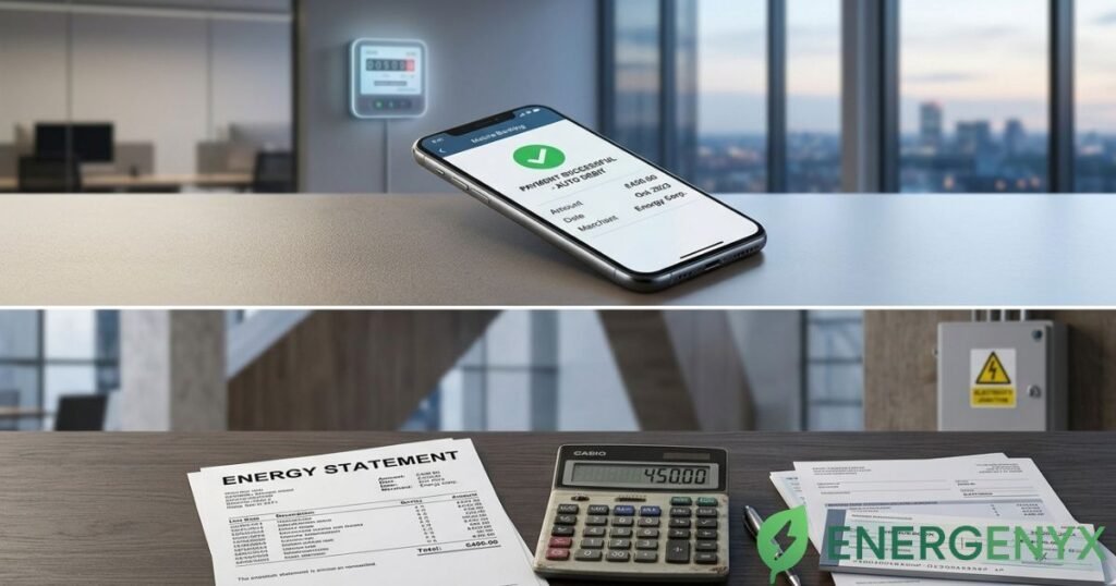 Business electricity payment methods including Direct Debit and bank transfer
