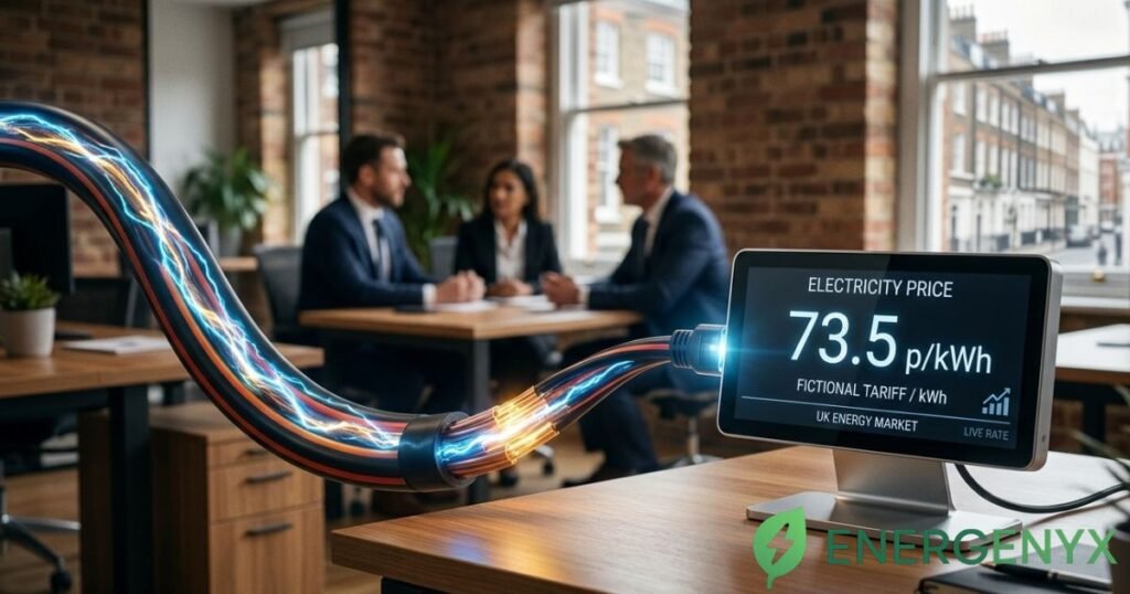 Business electricity price per kWh shown in a commercial energy calculation