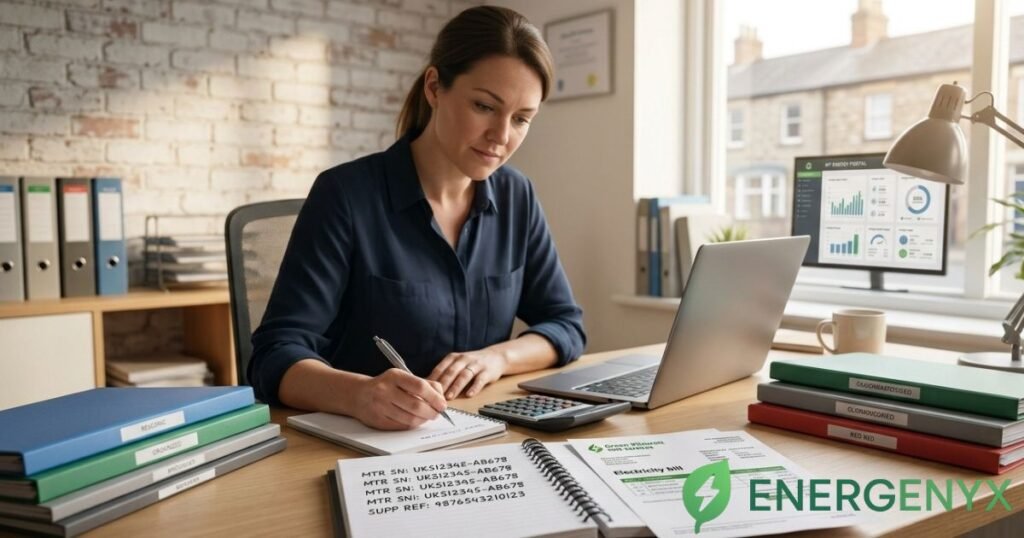 Business energy records containing electricity meter information