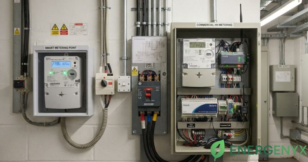 Smart meter and half-hourly electricity metering system compared