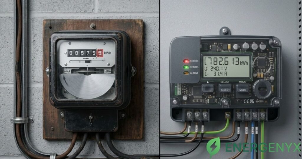 Smart meter compared with traditional business electricity meter